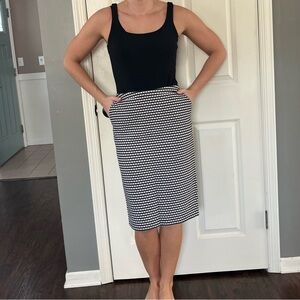 Black and White Striped Women's Skirt